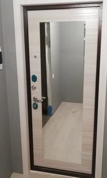 Дверь металлическая с зеркалом в квартиру DK-032 примеры наших работ