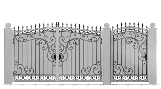эскиз пример для изготовления кованых ворот