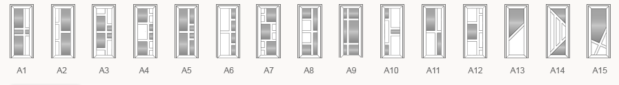 примеры расположения инпоста в дверях ПВХ варианты