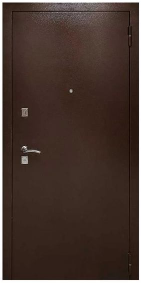 пример двери с напылением в частный дом с холодным тамбуром